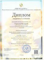 Всероссийский конкурс для детей по безопасности жизнедеятельности "Безопасная опасность" Тарасов Валерий 5 класс